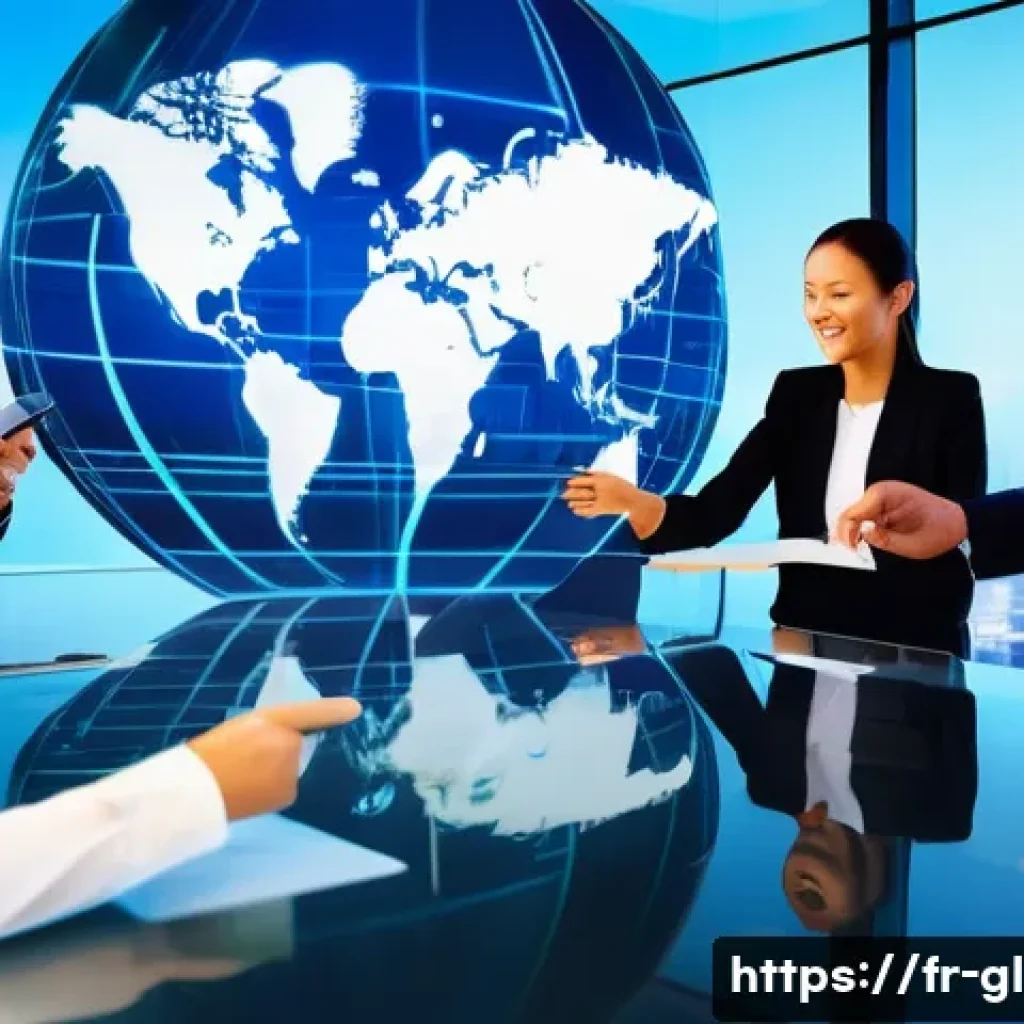 국제비즈니스 실기 시험 주요 항목 - **Global Collaboration and Strategic Foresight**
A vibrant, high-angle shot showcasing a diverse...