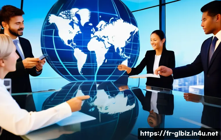 국제비즈니스 실기 시험 주요 항목 - **Global Collaboration and Strategic Foresight**
A vibrant, high-angle shot showcasing a diverse...